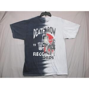 Death Row Records Black Tie-Dye Graphic Short Sleeve T-Shirt Size Large